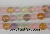CMQ52 15.5 inches 8mm faceted round multicolor quartz beads