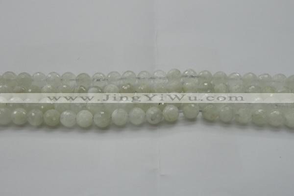 CMS1042 15.5 inches 8mm faceted round A grade white moonstone beads