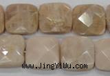 CMS110 15.5 inches 20*20mm faceted square moonstone gemstone beads