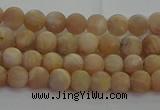 CMS1120 15.5 inches 4mm round matte moonstone gemstone beads