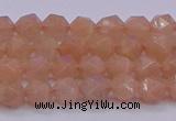 CMS1131 15.5 inches 6mm faceted nuggets peach moonstone beads