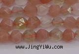 CMS1136 15.5 inches 6mm faceted nuggets rainbow moonstone beads
