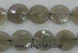 CMS130 15.5 inches 14mm faceted coin moonstone gemstone beads