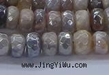 CMS1332 15.5 inches 5*8mm faceted rondelle AB-color grey moonstone beads