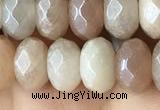 CMS1479 15.5 inches 5*8mm faceted rondelle AB-color moonstone beads