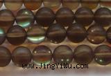 CMS1527 15.5 inches 8mm round matte synthetic moonstone beads