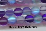 CMS1577 15.5 inches 8mm round matte synthetic moonstone beads