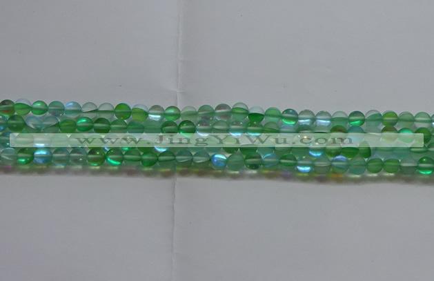 CMS1606 15.5 inches 6mm round matte synthetic moonstone beads