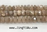 CMS1666 15.5 inches 6*13mm - 8*14mm faceted tyre moonstone beads