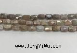 CMS1781 15.5 inches 8*12mm faceted rectangle AB-color moonstone beads