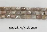 CMS1783 15.5 inches 10*14mm faceted rectangle AB-color moonstone beads