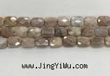 CMS1784 15.5 inches 12*16mm faceted rectangle AB-color moonstone beads
