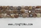 CMS1829 15.5 inches 12*12mm faceted square AB-color moonstone beads