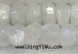 CMS1911 15.5 inches 5*8mm faceted rondelle white moonstone beads
