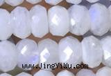 CMS1926 15.5 inches 5*8mm faceted rondelle white moonstone beads