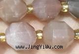 CMS2068 15 inches 9*10mm faceted rainbow moonstone beads wholesale