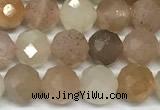 CMS2123 15 inches 6mm faceted rondelle moonstone beads