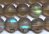 CMS2192 15 inches 6mm, 8mm, 10mm & 12mm round matte synthetic moonstone beads