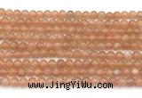 CMS2251 15 inches 6mm round orange moonstone beads wholesale