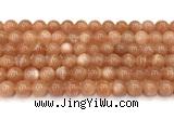 CMS2253 15 inches 10mm round orange moonstone beads wholesale