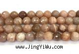 CMS2261 15 inches 12mm faceted round orange moonstone beads