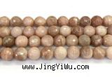 CMS2283 15 inches 12mm faceted round moonstone beads