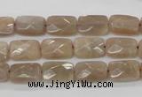 CMS40 15.5 inches 8*12mm faceted rectangle moonstone gemstone beads