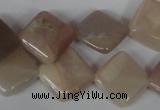 CMS531 15.5 inches 15*15mm diamond moonstone beads wholesale