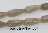 CMS74 15.5 inches 8*20mm faceted teardrop moonstone gemstone beads