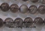CMS852 15.5 inches 8mm round natural black moonstone beads