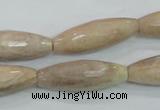 CMS95 15.5 inches 10*30mm faceted rice moonstone gemstone beads