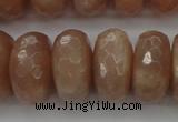 CMS953 15.5 inches 7*14mm faceted rondelle A grade moonstone beads