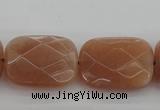 CMS973 15.5 inches 13*18mm faceted rectangle A grade moonstone beads