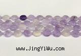 CNA1125 15.5 inches 14mm flat round natural lavender amethyst beads