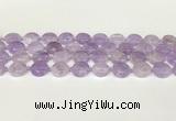 CNA1126 15.5 inches 14mm flat round natural lavender amethyst beads