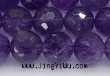 CNA1172 15.5 inches 8mm faceted round natural amethyst beads