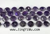 CNA1200 15.5 inches 16mm faceted coin amethyst beads wholesale