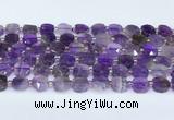 CNA1215 15.5 inches 10mm faceted square amethyst beads