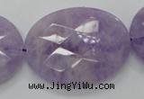 CNA336 15.5 inches 30*40mm faceted oval natural lavender amethyst beads