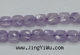 CNA339 15.5 inches 8*8mm faceted square natural lavender amethyst beads
