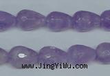 CNA430 10*14mm faceted teardrop natural lavender amethyst beads
