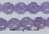 CNA435 15.5 inches 15mm carved flower natural lavender amethyst beads