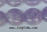 CNA437 15.5 inches 22mm flat round natural lavender amethyst beads