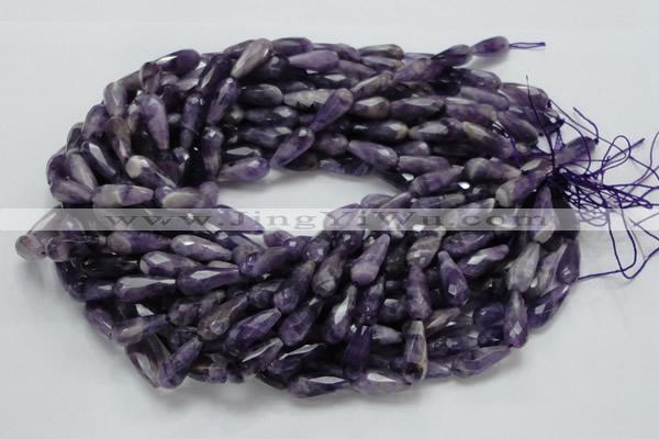 CNA47 15.5 inches 8*20mm faceted teadrop grade AB natural amethyst beads