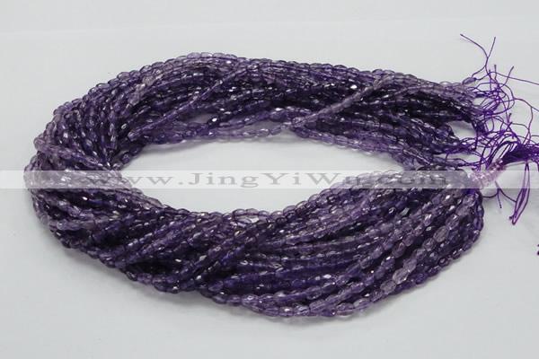 CNA49 15.5 inches 4*6mm faceted rice grade A natural amethyst beads