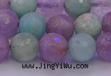 CNA684 15.5 inches 12mm faceted round lavender amethyst & amazonite beads