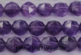 CNA69 15.5 inches 8mm faceted round natural amethyst beads
