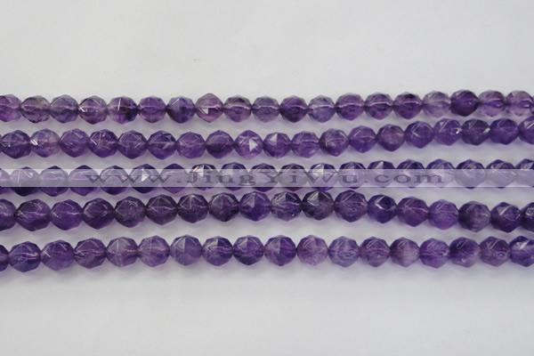 CNA69 15.5 inches 8mm faceted round natural amethyst beads