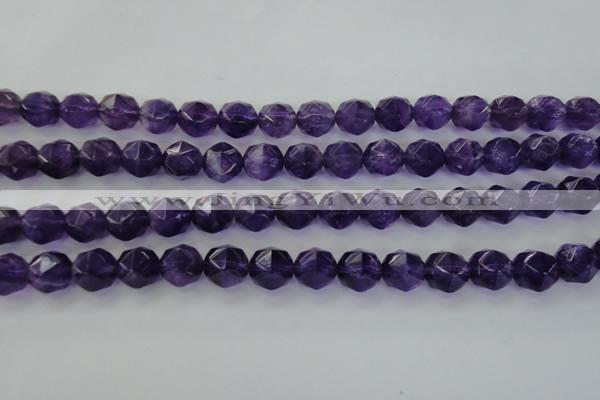 CNA70 15.5 inches 10mm faceted round natural amethyst beads