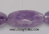 CNA750 15.5 inches 20*40mm faceted oval lavender amethyst beads